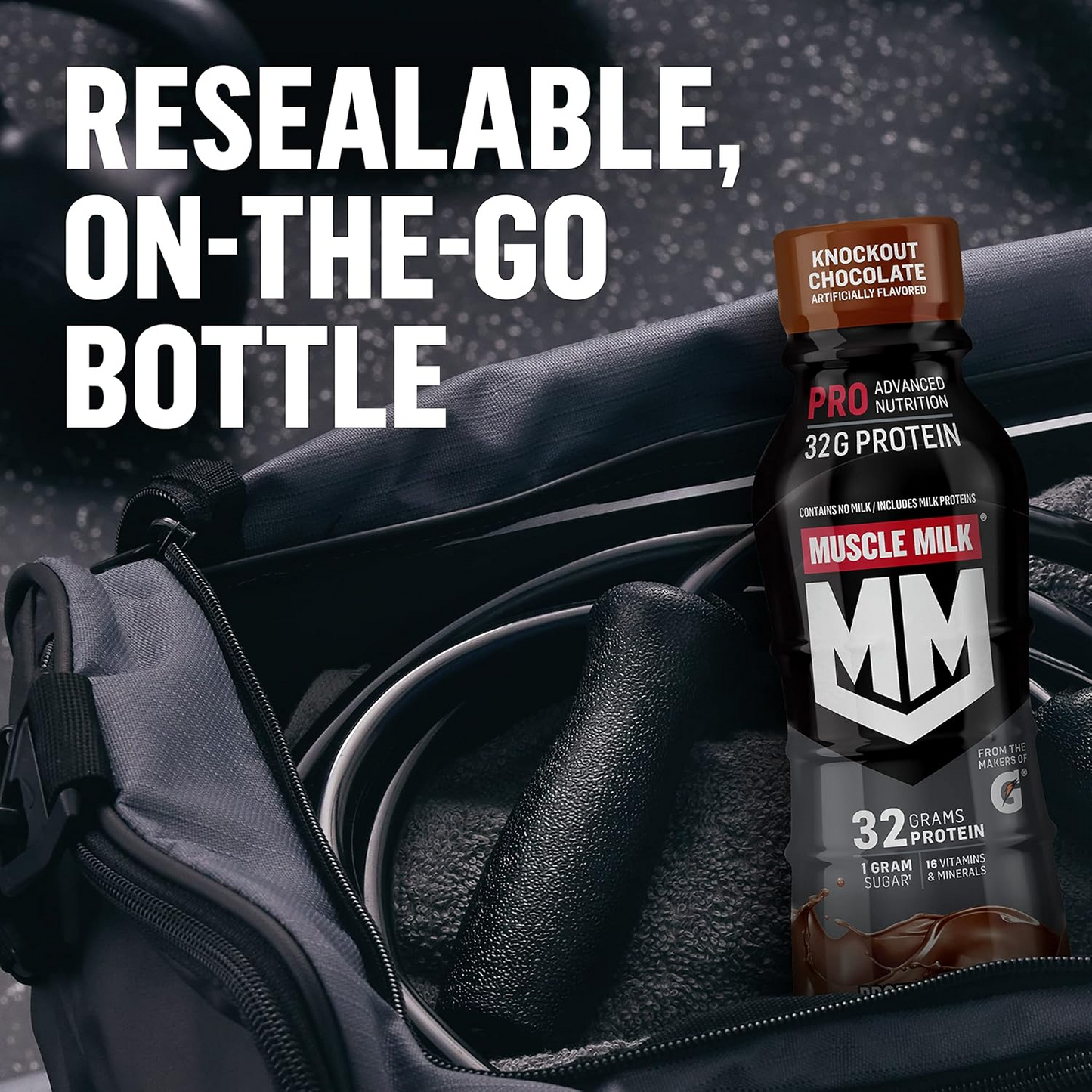 Muscle Milk Pro Advanced Nutrition Protein Shake, 14 Fl Oz Bottle, 12 Pack, 40g Protein, 1g Sugar, 16 Vitamins & Minerals, 6g Fiber, Workout Recovery, Packaging May Vary