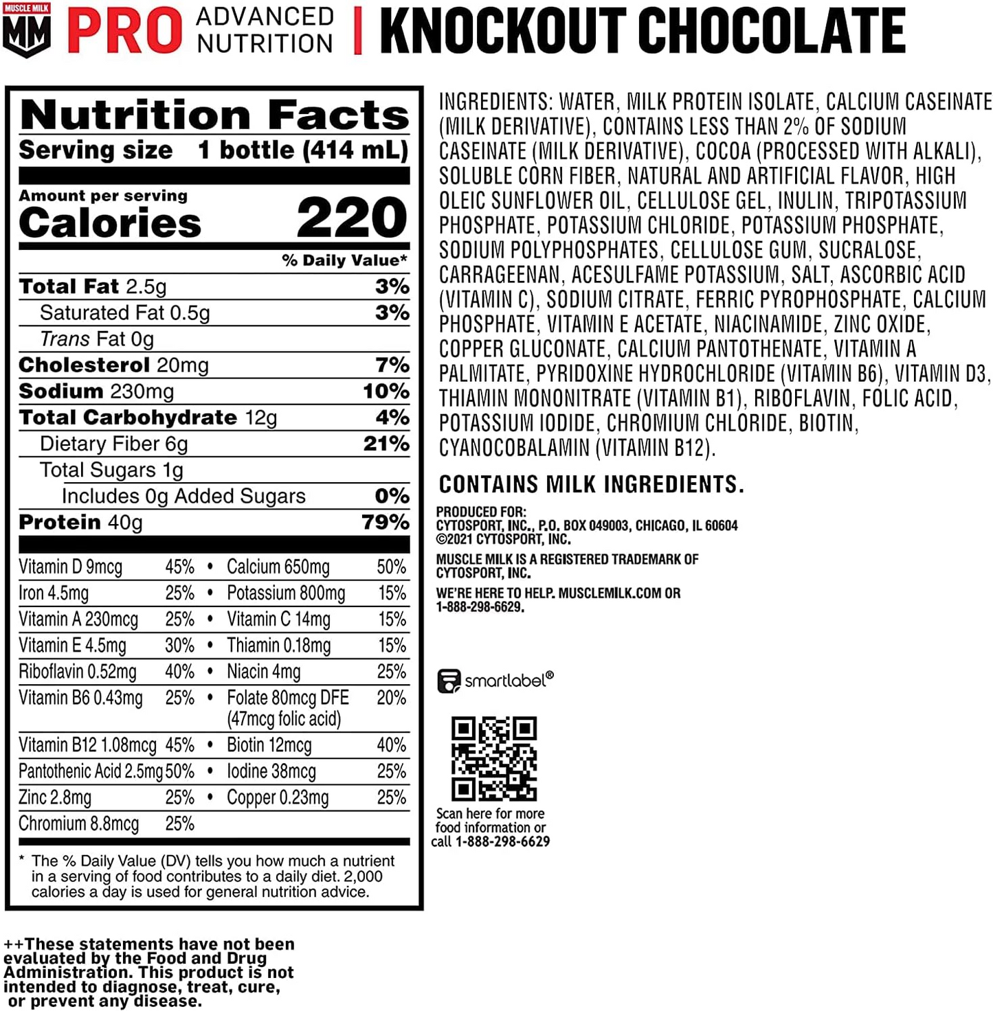 Muscle Milk Pro Advanced Nutrition Protein Shake, 14 Fl Oz Bottle, 12 Pack, 40g Protein, 1g Sugar, 16 Vitamins & Minerals, 6g Fiber, Workout Recovery, Packaging May Vary